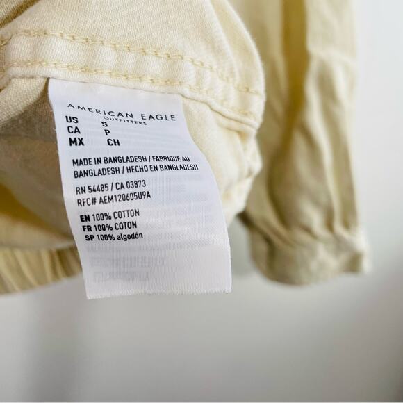 American Eagle Utility Hoodie Cream Tan Military Oversized Canvas Small - Picture 7 of 11